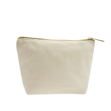 printed logo organic cotton makeup pouch Plain make up bag blank zipper canvas Cosmetic bag